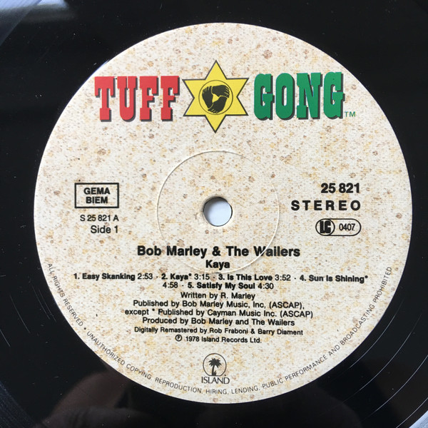 Cover zu Bob Marley & The Wailers - Kaya | 1990 | Vinyl, LP, Album, Reissue | Reggae | Germany Schallplatten Ankauf