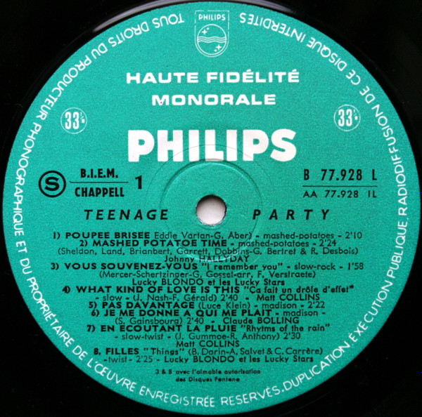 Cover zu Various - Teenage Party | 1963 | Vinyl | Rock | France Schallplatten Ankauf