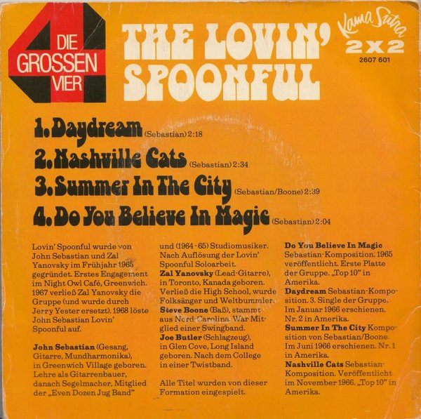 Cover zu The Lovin' Spoonful - Die Grossen Vier Von The Lovin' Spoonful | 1975 | Vinyl | Rock, Pop | Germany