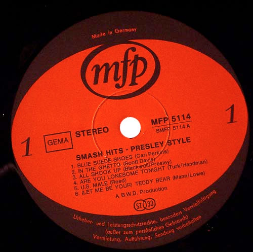 Cover zu Unknown Artist - Im Presley Sound Präsentiert Smash Hits - Presley Style | 1971 | Vinyl | Rock | Germany