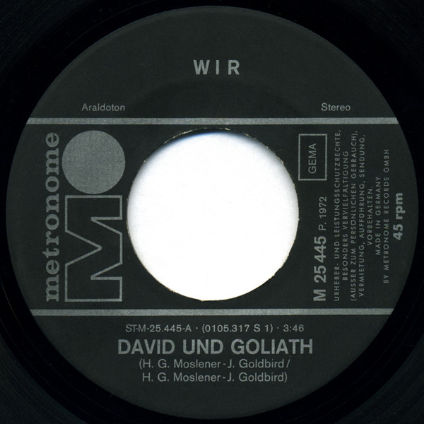 Cover zu Wir (3) - David + Goliath | 1972 | Vinyl | Funk / Soul, Pop | Germany Schallplatten Ankauf