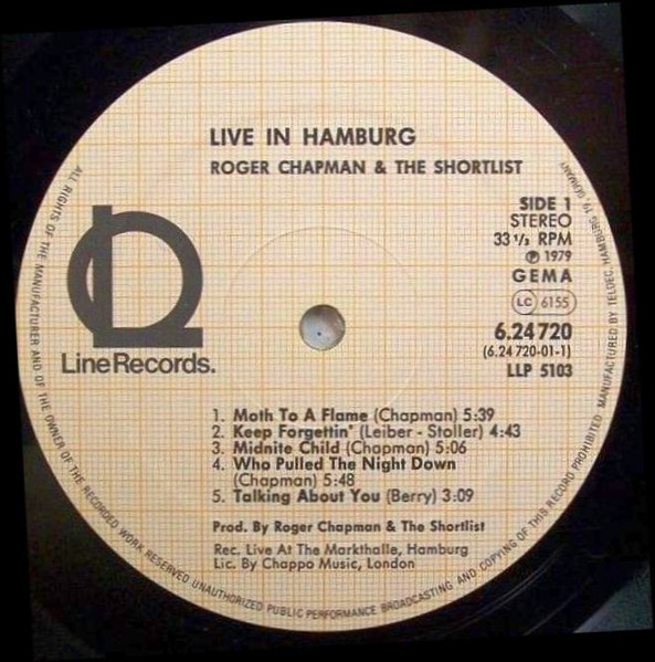 Cover zu Roger Chapman And The Shortlist - Live In Hamburg | 1982 | Vinyl | Rock | Germany