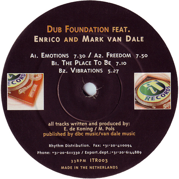 Cover zu DJ Jean Proudly Presents Dub Foundation Feat. Mark Van Dale With Enrico - Emotions | 1997 | Vinyl, 12