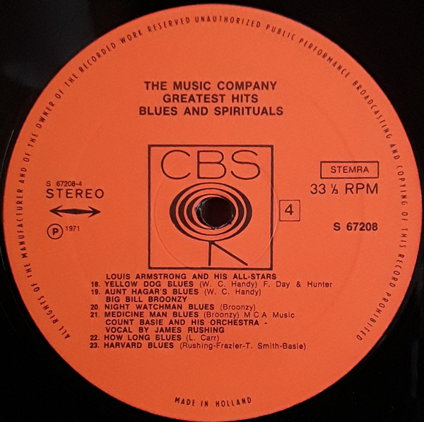 Cover zu Various - The Music Company Greatest Hits - Blues And Spirituals | 1971 | Vinyl | Jazz, Blues | France