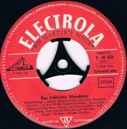 Cover zu Rudolf Schock, Schaumburger Märchensänger - Der Fröhliche Wanderer | Vinyl | Folk, World, & Country | Germany
