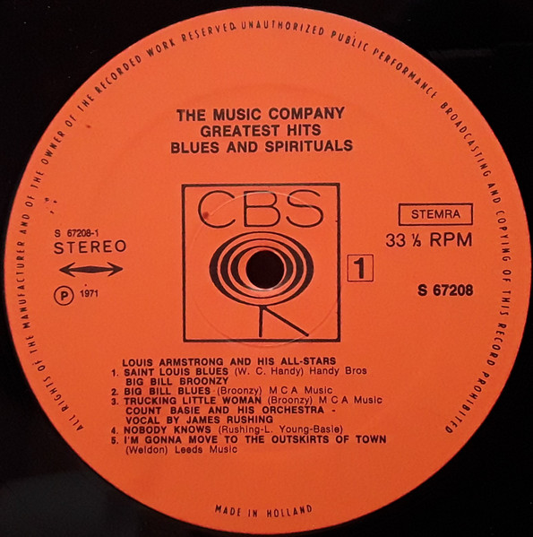 Cover zu Various - The Music Company Greatest Hits - Blues And Spirituals | 1971 | Vinyl | Jazz, Blues | France Schallplatten Ankauf