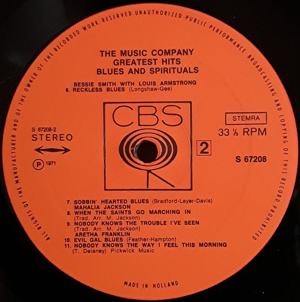 Cover zu Various - The Music Company Greatest Hits - Blues And Spirituals | 1971 | Vinyl | Jazz, Blues | France