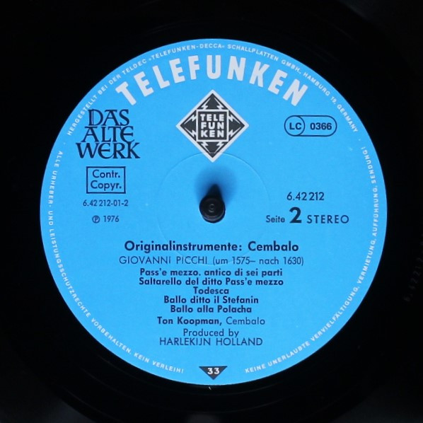 Cover zu Ton Koopman - Cembalo • Harpsichord | 1976 | Vinyl | Classical | Germany Schallplatten Ankauf