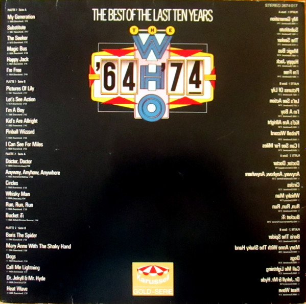 Cover zu The Who - '64 - '74 / The Best Of The Last Ten Years | 1975 | Vinyl | Rock | Germany