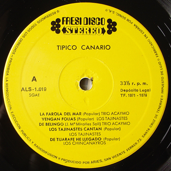 Cover zu Various - Tipico Canario (Canciones Y Folklore) | 1976 | Vinyl | Folk, World, & Country | Spain Schallplatten Ankauf