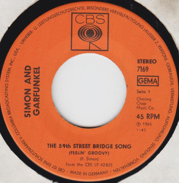 Cover zu Simon & Garfunkel - The 59th Street Bridge Song (Feelin' Groovy) | 1971 | Vinyl | Rock, Pop, Folk, World, & Country | Germany Schallplatten Ankauf