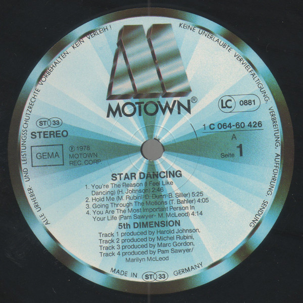 Cover zu The Fifth Dimension - Star Dancing | 1978 | Vinyl | Funk / Soul | Germany Schallplatten Ankauf
