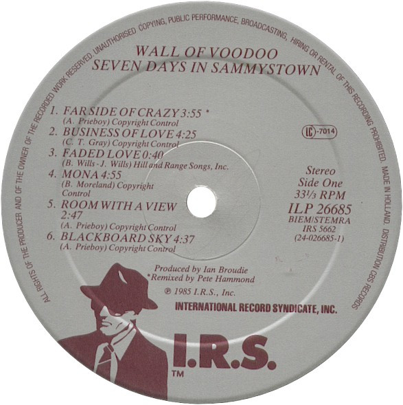 Cover zu Wall Of Voodoo - Seven Days In Sammystown | 1985 | Vinyl | Electronic, Rock | Europe