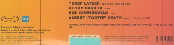 Cover zu Yusef Lateef - Atlantis Lullaby - The Concert From Avignon | 2024 | Vinyl, LP, Album, Limited Edition, Numbered, Record Store Day, Deluxe Edition, Remastered | Jazz | Worldwide