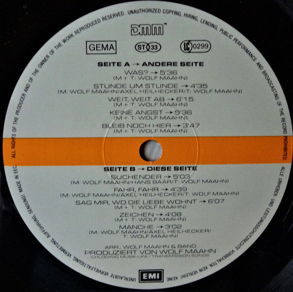 Cover zu Wolf Maahn - Was? | 1989 | Vinyl | Pop | Germany