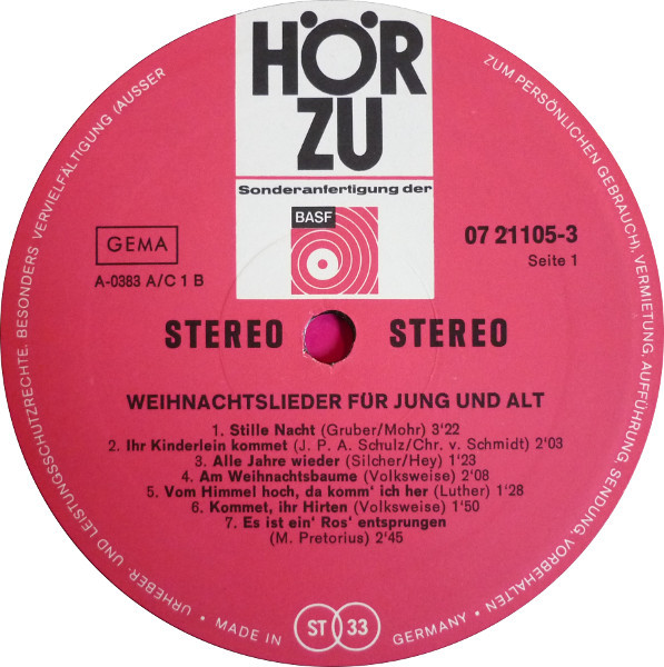 Cover zu Die Sternensinger, Der Chor St. Lambertus, Lorenz Martin - Weihnachtslieder Für Jung Und Alt | Vinyl | Classical | Germany