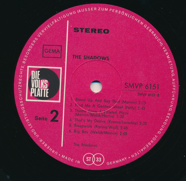 Cover zu The Shadows - The Shadows | 1968 | Vinyl | Rock, Pop | Germany