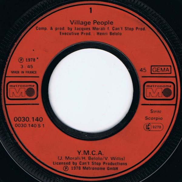 Cover zu Village People - Y.M.C.A. | 1978 | Vinyl | Funk / Soul | Germany