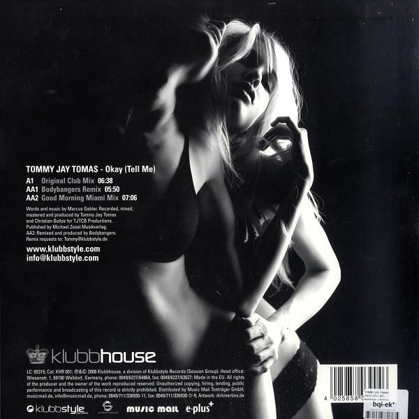 Cover zu Tommy Jay Tomas - Okay (Tell Me) | 2008 | Vinyl | Electronic | Germany Schallplatten Ankauf