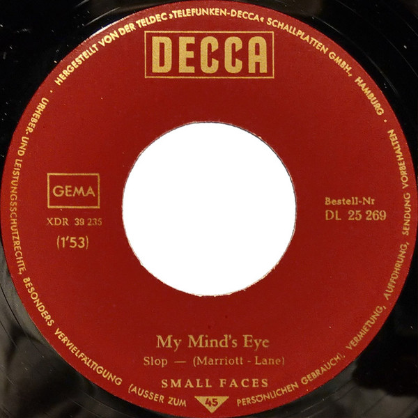 Cover zu Small Faces - My Mind's Eye | 1966 | Vinyl | Rock | Germany