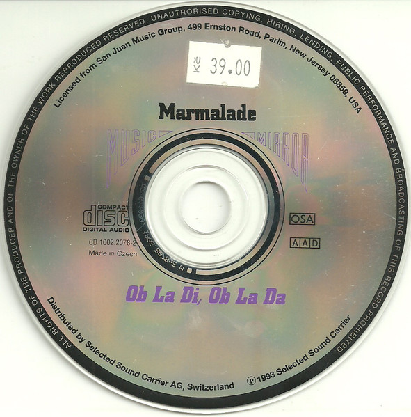 Cover zu The Marmalade - Ob La Di, Ob La Da | 1995 | Vinyl | Rock | Switzerland Schallplatten Ankauf