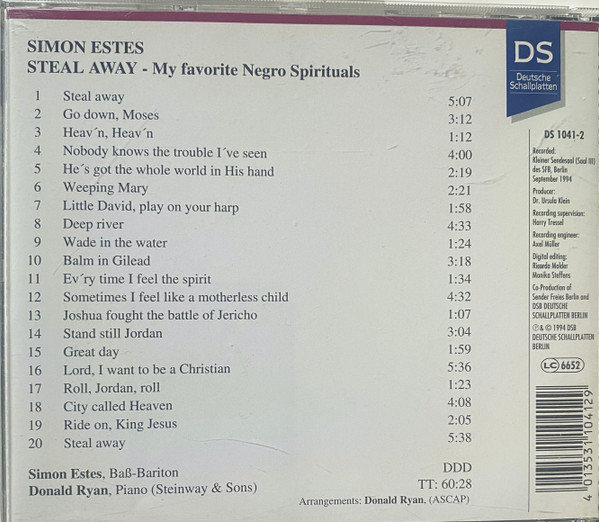 Cover zu Simon Estes, Donald Ryan (2) - My Favorite Negro Spirituals | 1994 | Vinyl | Folk, World, & Country | Germany Schallplatten Ankauf