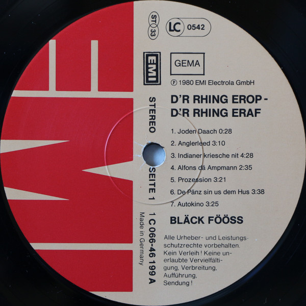 Cover zu Bläck Fööss - D'r Rhing Erop D'r Rhing Eraf | 1980 | Vinyl | Rock, Pop, Folk, World, & Country | Germany