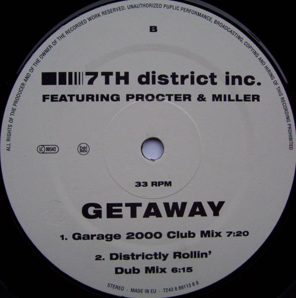 Cover zu 7th District Inc. - Getaway | 2000 | Vinyl | Electronic | Europe Schallplatten Ankauf