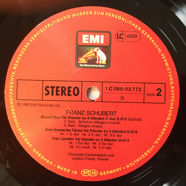 Cover zu Christoph Eschenbach, Justus Frantz, Franz Schubert - Grand Duo D.812, 4 Ländler D.814, Deutsche Tänze D.618 | 1979 | Vinyl | Classical | Germany