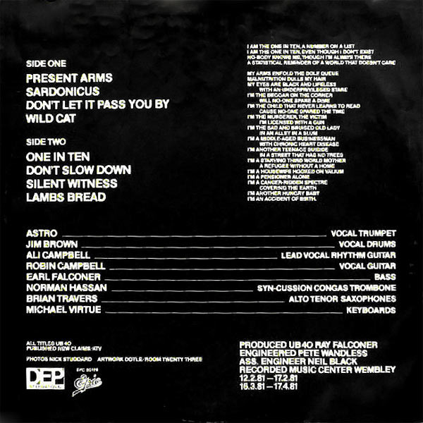 Cover zu UB40 - Present Arms | 1981 | LP, Album + 7
