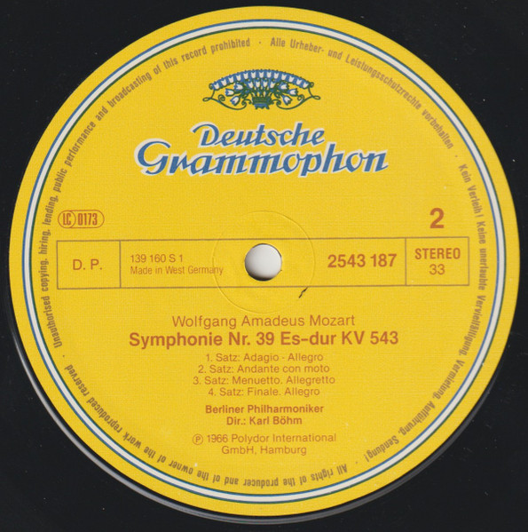 Cover zu Wolfgang Amadeus Mozart, Berliner Philharmoniker, Karl Böhm - Symphonien Nr. 38 D-Dur »Prager« • Nr. 39 Es-Dur | 1982 | Vinyl | Classical | Germany