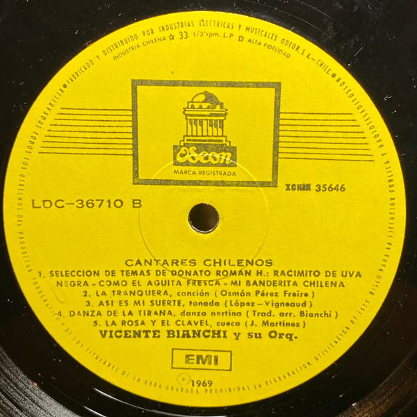 Cover zu Vicente Bianchi Y Su Orquesta - Cantares Chilenos | 1969 | Vinyl | Latin, Folk, World, & Country | Chile