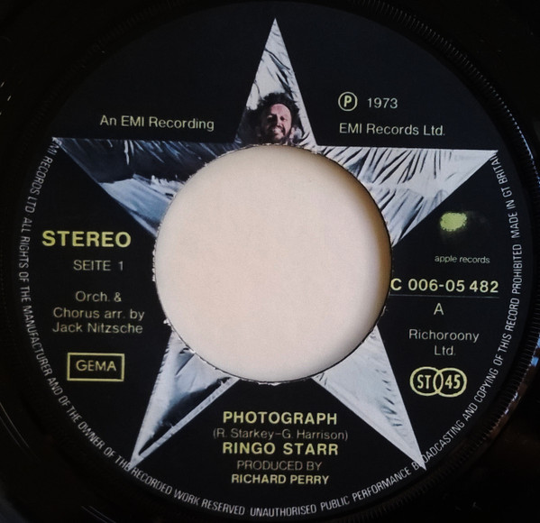 Cover zu Ringo Starr - Photograph | 1973 | Vinyl, Stereo, 45 RPM, 7