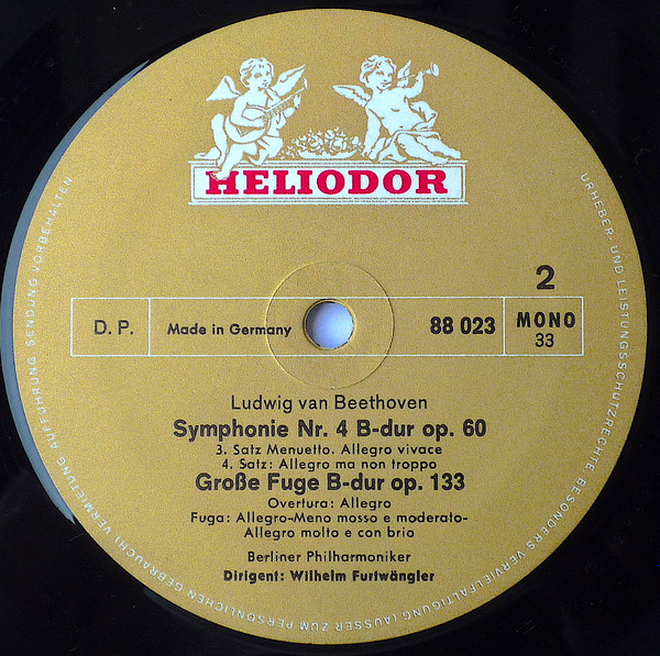 Cover zu Wilhelm Furtwängler dirigiert Ludwig van Beethoven / Berliner Philharmoniker - Symphonie Nr. 4 · Große Fuge B-Dur | Vinyl | Classical | Germany