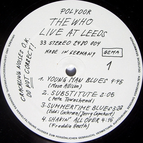 Cover zu The Who - Live At Leeds | Vinyl | Rock | Germany Schallplatten Ankauf