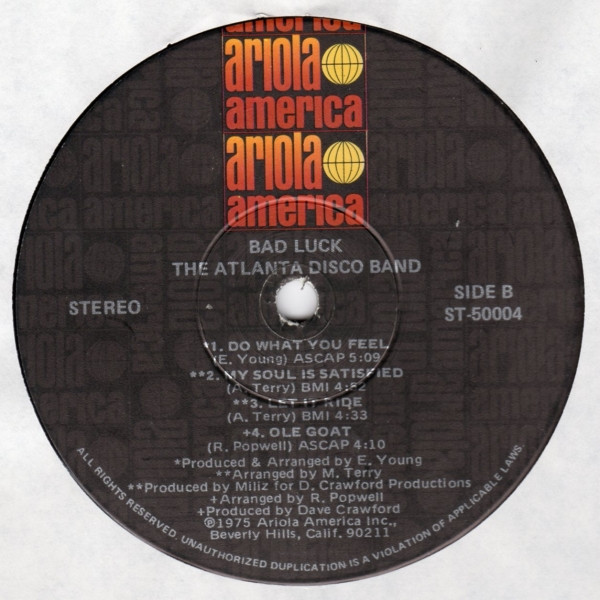 Cover zu The Atlanta Disco Band - Bad Luck | 1975 | Vinyl | Funk / Soul | US Schallplatten Ankauf