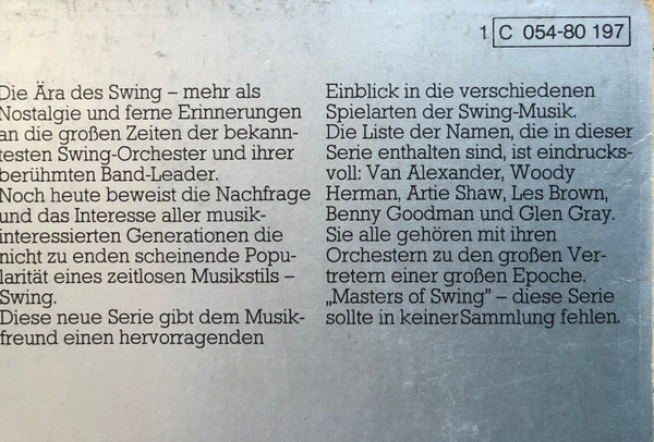 Cover zu Artie Shaw - Masters Of Swing Vol. 3 | Vinyl | Jazz | Germany