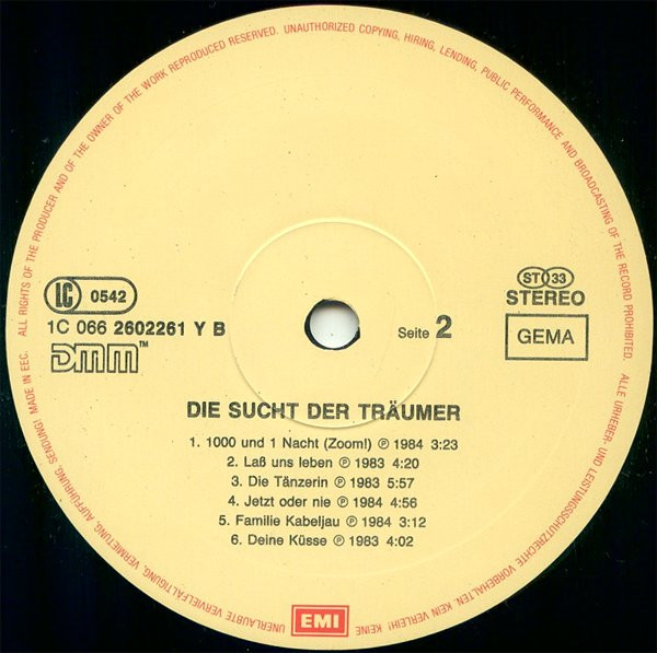 Cover zu Various - Die Sucht Der Träumer | 1984 | Vinyl | Rock, Pop | Germany Schallplatten Ankauf