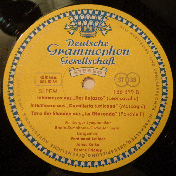 Cover zu Various - Tanz Der Stunden: Ouvertüren - Intermezzi - Ballettmusik | 1964 | Vinyl | Classical | Germany