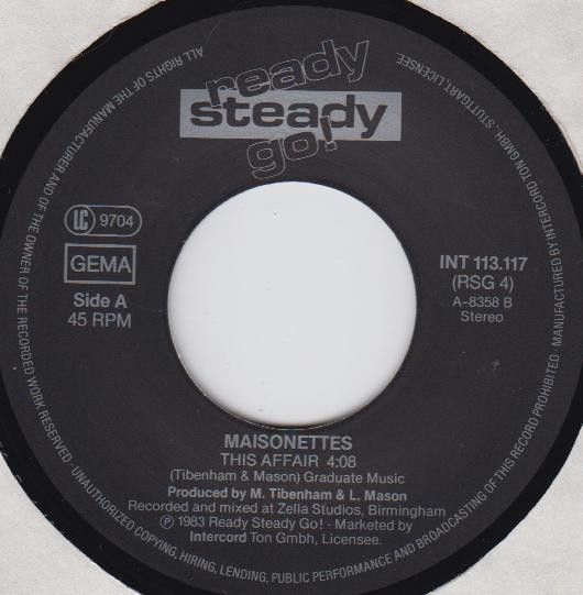 Cover zu The Maisonettes - This Affair / Say It Again | 1983 | Vinyl | Electronic, Rock | Germany Schallplatten Ankauf