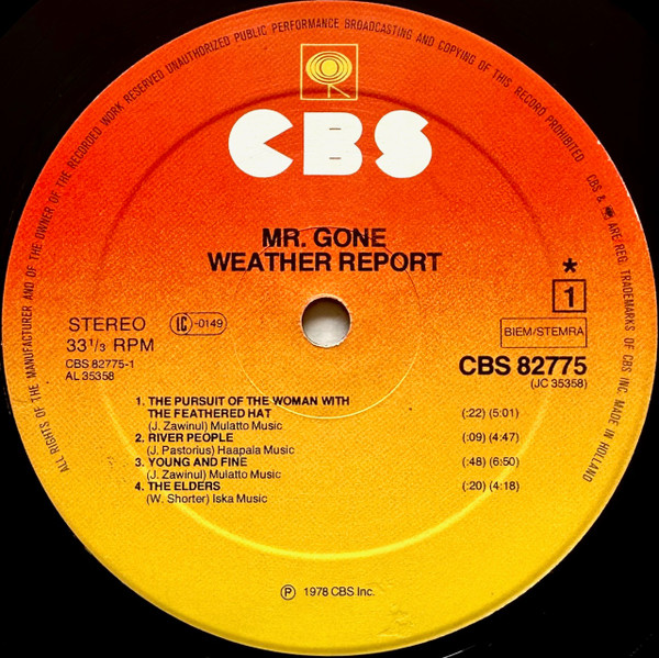 Cover zu Weather Report - Mr. Gone | 1978 | Vinyl | Jazz | Europe