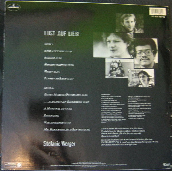 Cover zu Stefanie Werger - Lust Auf Liebe | 1985 | Vinyl | Pop | Germany Schallplatten Ankauf