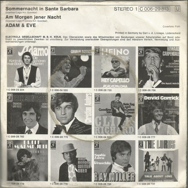 Cover zu Adam & Eve (6) - Sommernacht In Santa Barbara | 1970 | 7