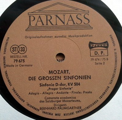 Cover zu Wolfgang Amadeus Mozart - Camerata Academica Salzburg, Bernhard Paumgartner - Die Grossen Sinfonien | 1969 | Vinyl | Classical | Germany