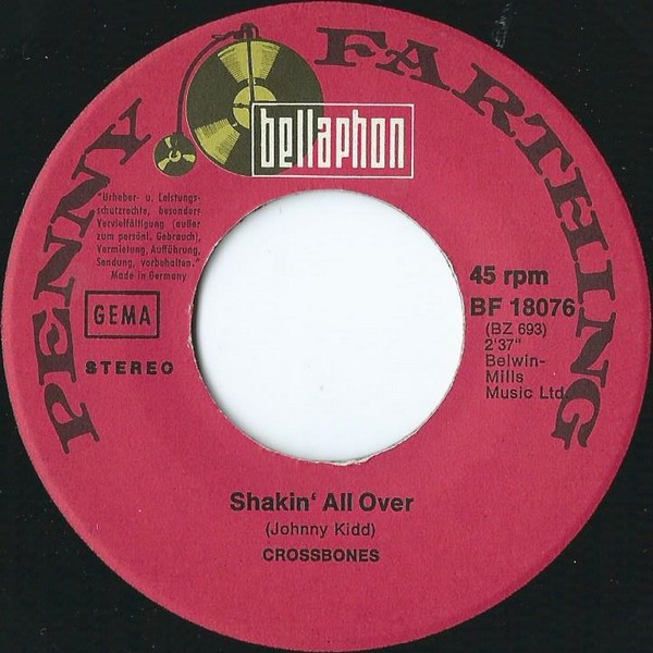 Cover zu Crossbones (4) - Shakin' All Over | 1971 | Vinyl | Rock | Germany Schallplatten Ankauf
