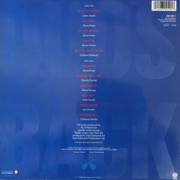 Cover zu Status Quo - In The Army Now | 1986 | Vinyl, LP, Album, Stereo | Rock | Europe Schallplatten Ankauf