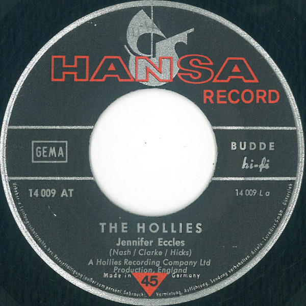 Cover zu The Hollies - Jennifer Eccles / Try It | 1968 | Vinyl | Rock | Germany Schallplatten Ankauf