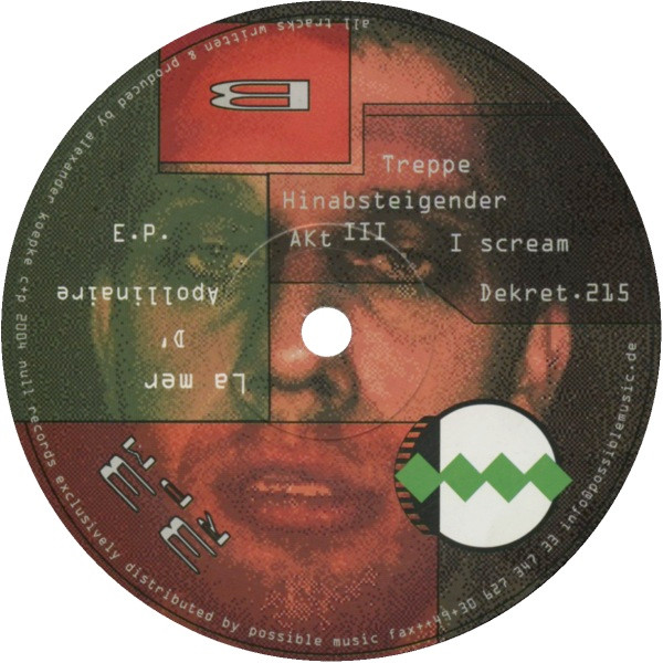 Cover zu Al.X.E - La Mer D'Apollinaire E.P. | 2004 | Vinyl | Electronic | Germany Schallplatten Ankauf