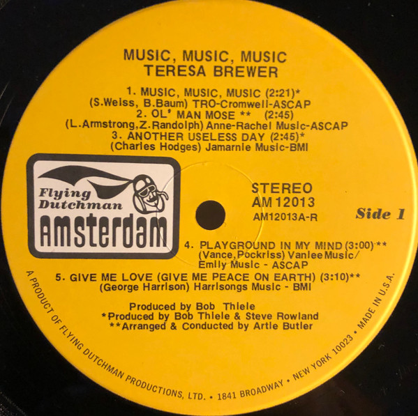 Cover zu Teresa Brewer - Music, Music, Music | 1973 | Vinyl | Rock, Folk, World, & Country | US Schallplatten Ankauf