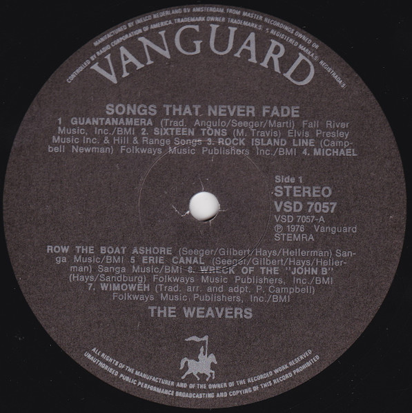 Cover zu The Weavers - Songs That Never Fade | 1976 | Vinyl | Folk, World, & Country | Netherlands Schallplatten Ankauf